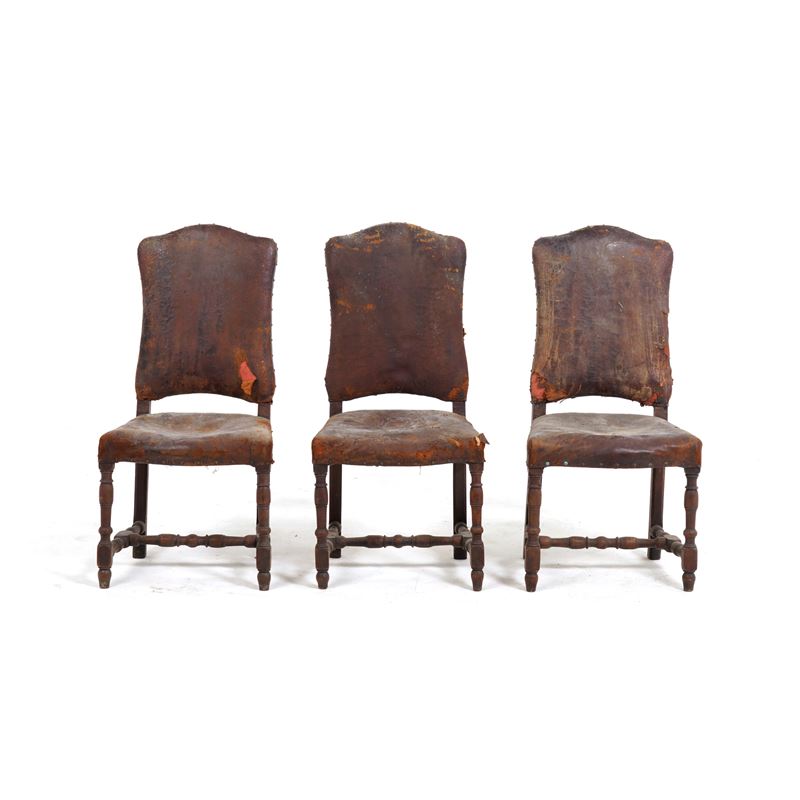 Tre antiche sedie a rocchetto  - Auction Antiques - Cambi Casa d'Aste