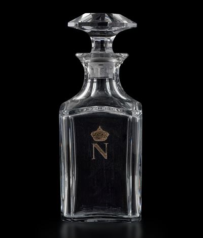 Baccarat, Bottiglia “Harcourt” in Cristallo con Decorazione in Oro, Francia, metà XX secolo