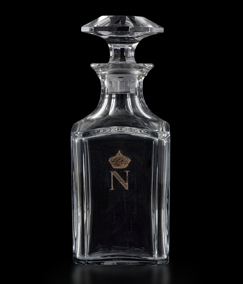 Baccarat, Bottiglia “Harcourt” in Cristallo con Decorazione in Oro, Francia, metà XX secolo