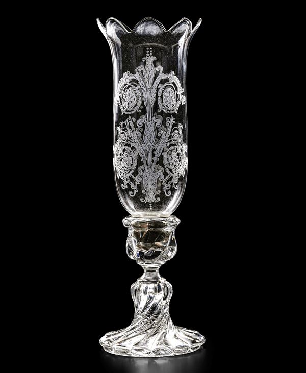 Candeliere “Bambou Tors”  Francia, Manifattura Baccarat, XX secolo 