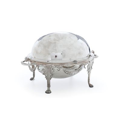 Scalda vivande, metallo argentato, dimensioni 37x27x24 cm