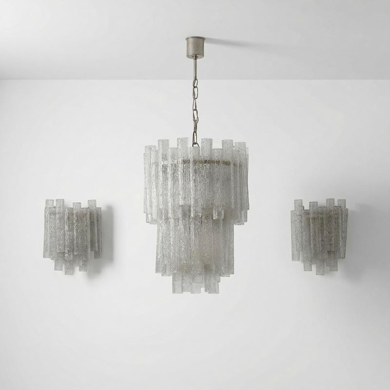 Lampada a sospensione e due appliques  - Asta Design Lab - Cambi Casa d'Aste