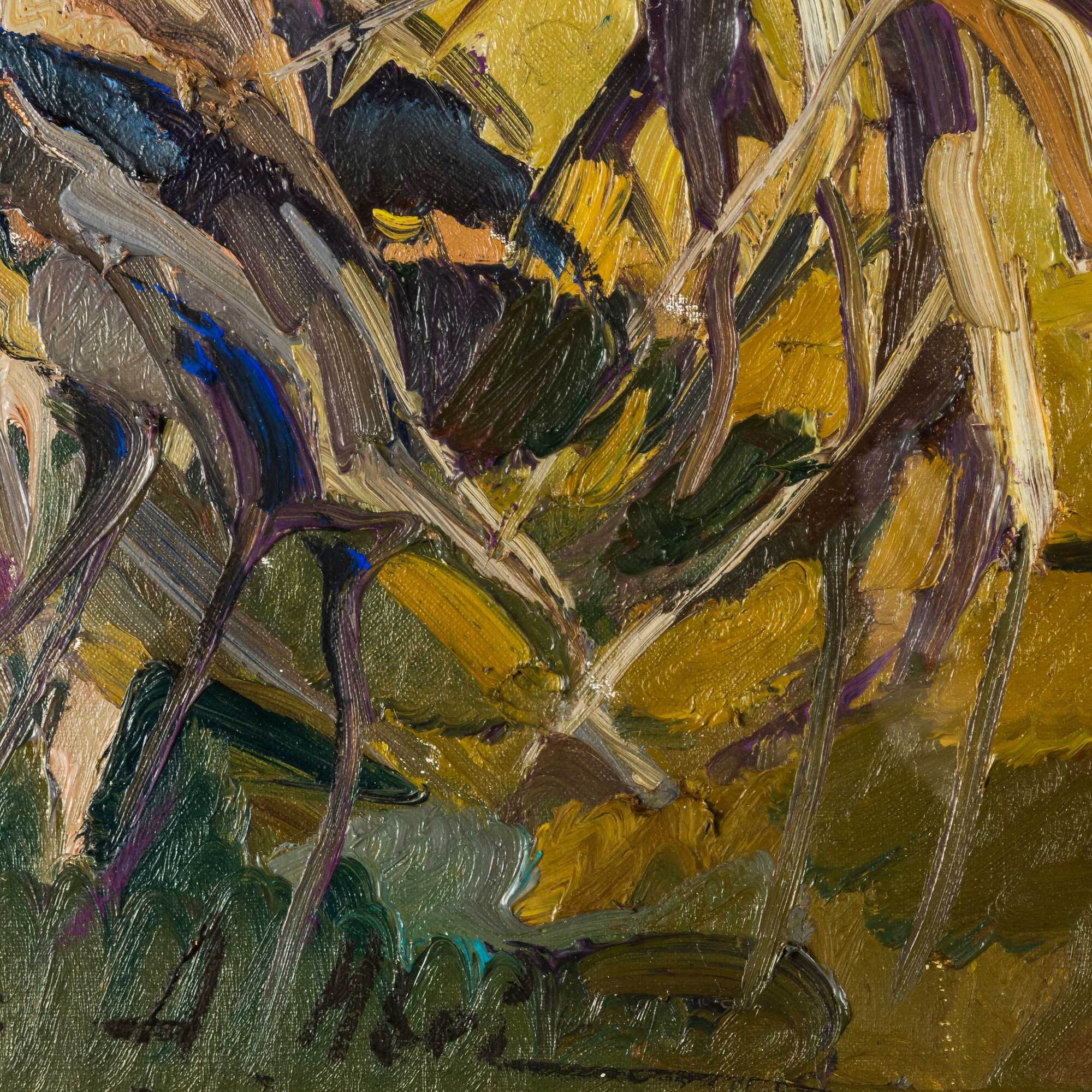 Attilio Melo - Paesaggio lacustre, olio su tela