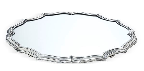 Présentoir a specchio con cornice. Argenteria italiana del XX secolo, argentiere Ricci & C., Alessandria