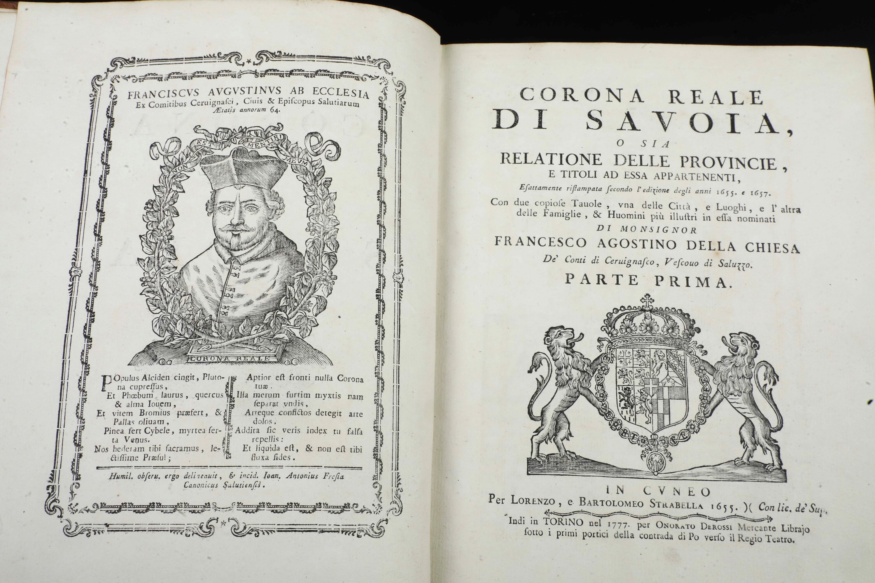 Della Chiesa Francesco Agostino (1593-1662) Corona Reale di Savoia o Sia Relatione delle Provinci...