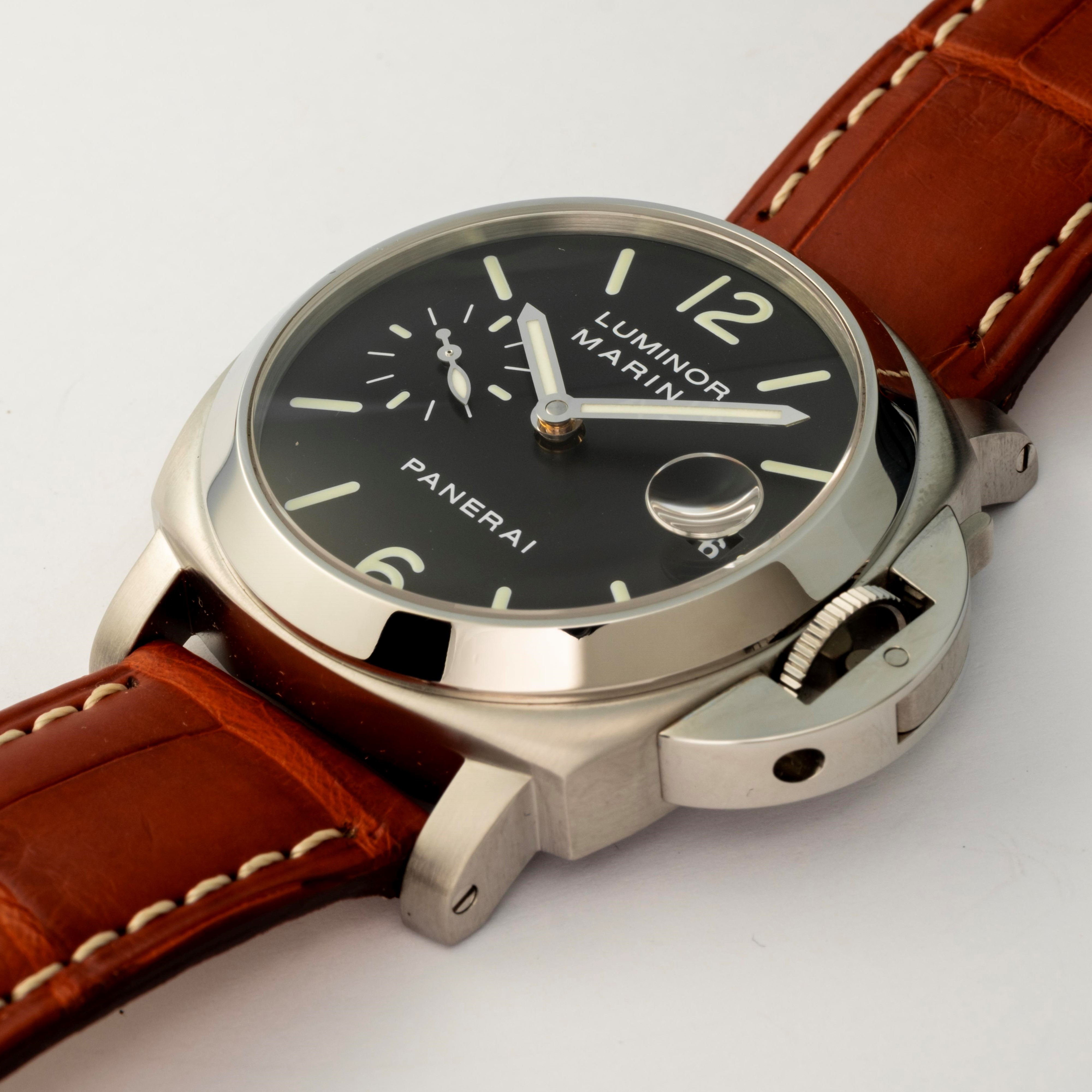 Officine Panerai - Luminor Marina in acciaio con quadrante nero, circa 2002