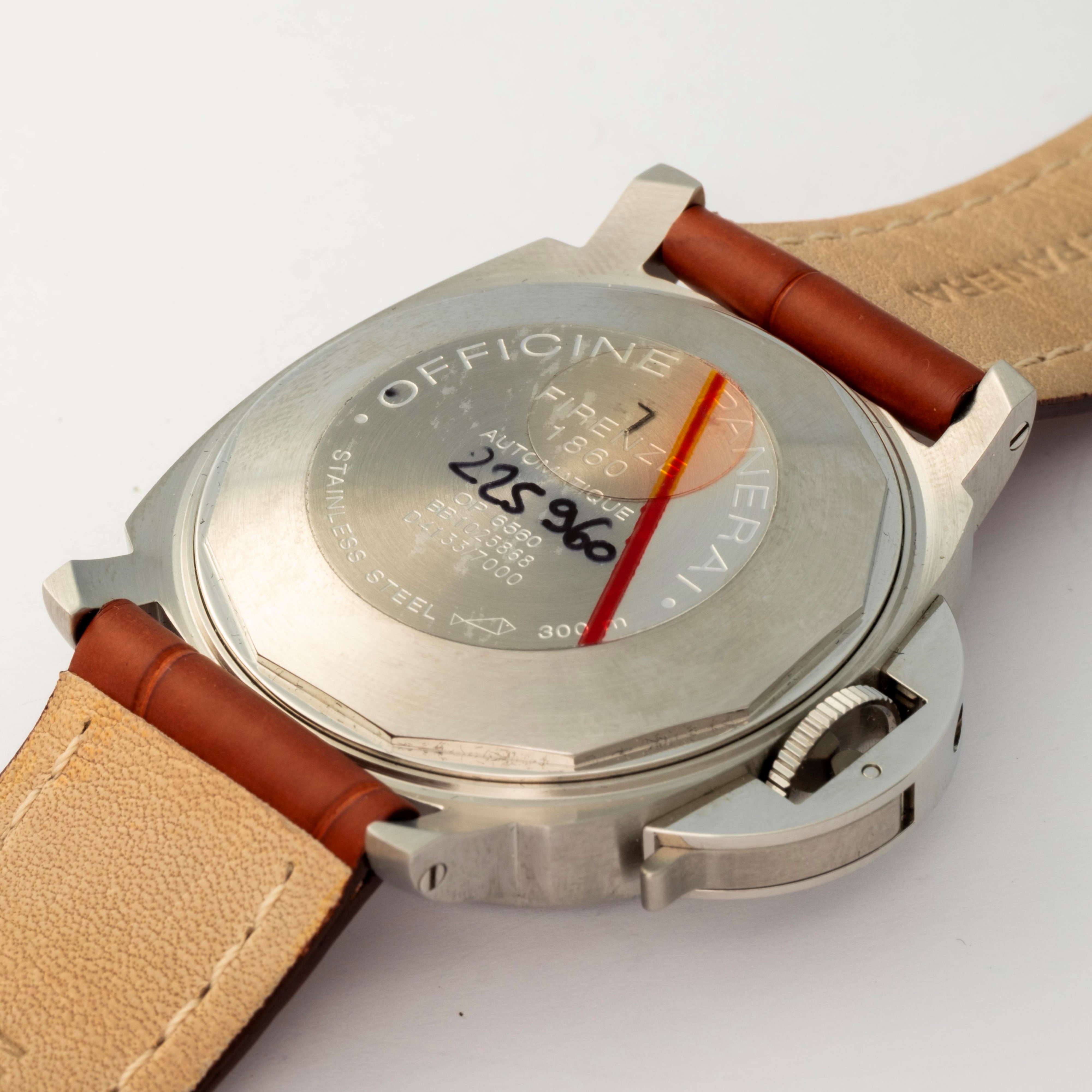 Officine Panerai - Luminor Marina in acciaio con quadrante nero, circa 2002