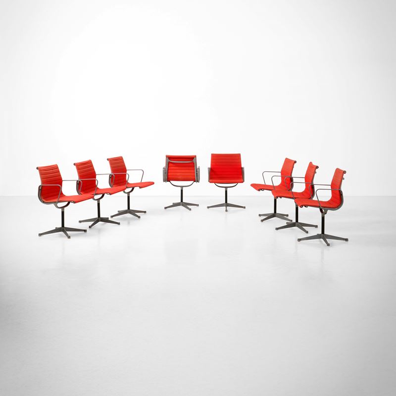Charles &amp; Ray Eames : Otto sedie girevoli mod. EA 108  - Auction Design - Cambi Casa d'Aste