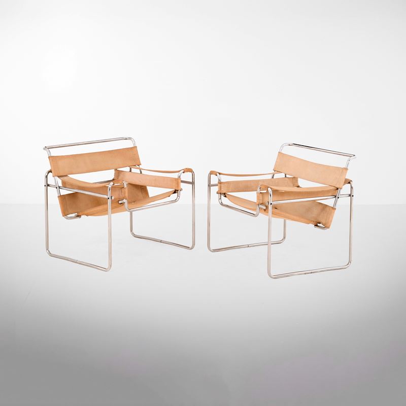 Marcel Breuer : Due poltrone mod. B3 Wassily  - Asta Design - Cambi Casa d'Aste