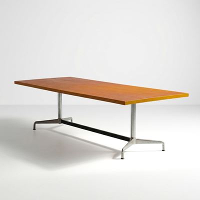 Tavolo mod. Segmented, 1950, alluminio e legno