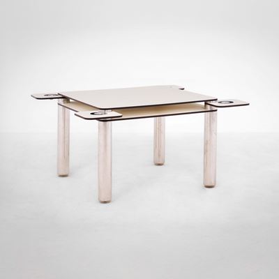 Tavolo da gioco mod. Poker, acciaio e laminato, 1969