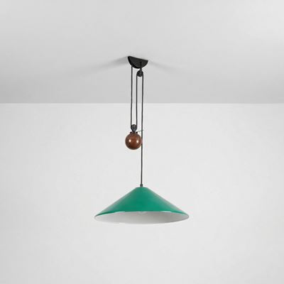 Lampada a sospensione modello Aggregato Saliscendi, metacrilato colorato