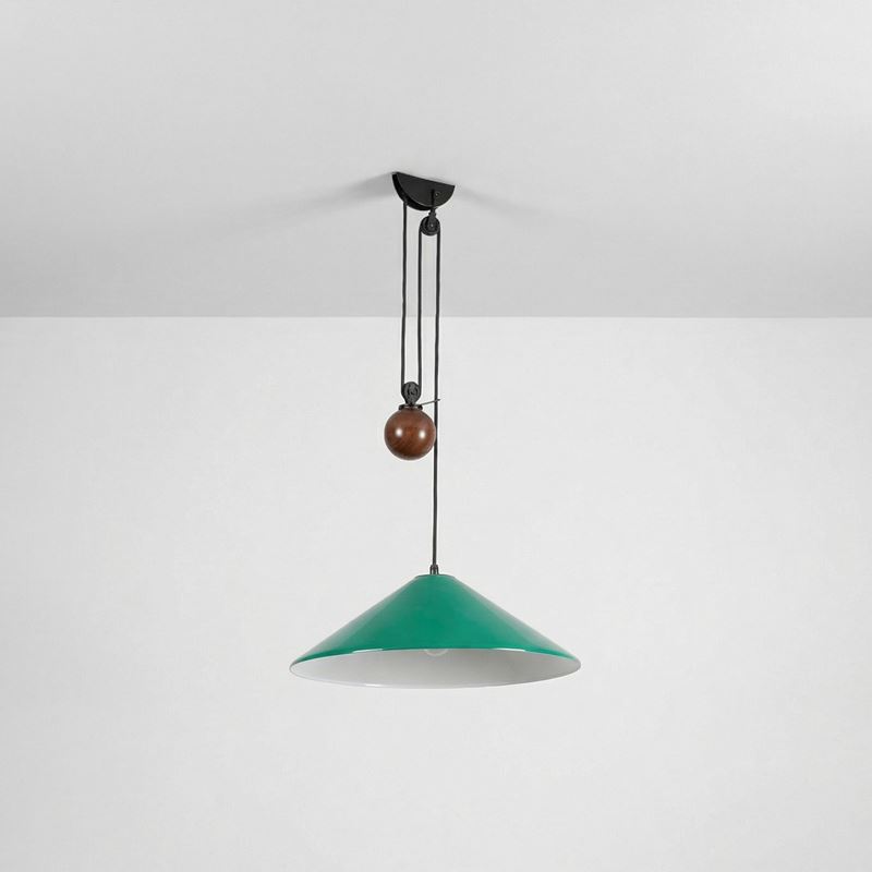 Enzo Mari e Giancarlo Fassina : Lampada a sospensione mod. Aggregato Saliscendi  - Auction Design Lab - Cambi Casa d'Aste