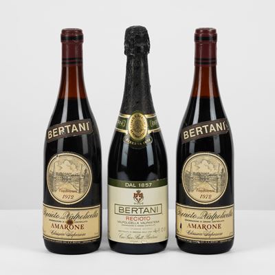 Bertani, Amarone Recioto Della Valpolicella, 3 bottiglie, 1972 e 1976