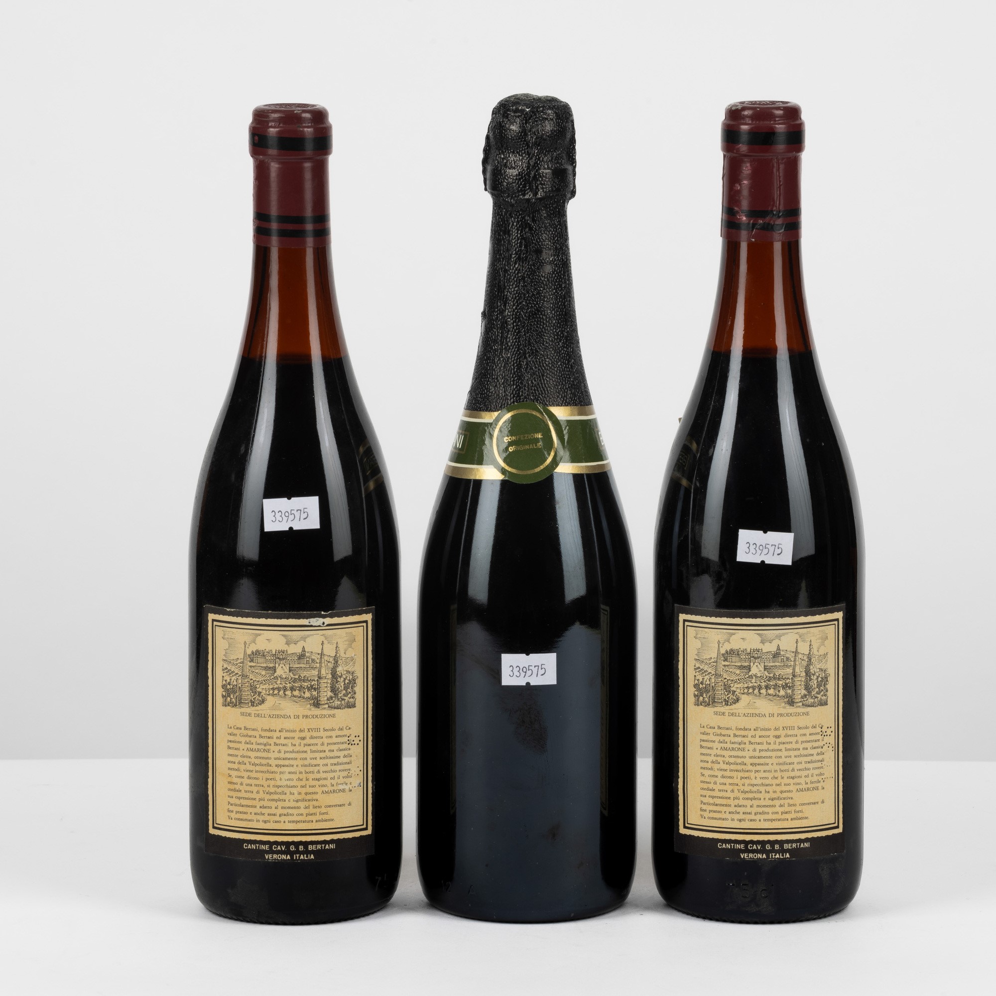 Bertani, Amarone Recioto Della Valpolicella, 3 bottiglie, 1972 e 1976