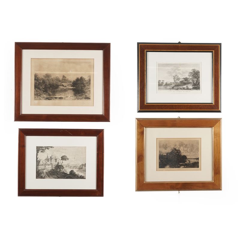 Incisori del XIX-XX secolo Quattro paesaggi  - Asta Antiquariato - Cambi Casa d'Aste