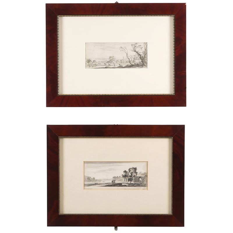 Perelle Gabriel (1604-1677) Paesaggi con rovine  - Asta Antiquariato - Cambi Casa d'Aste