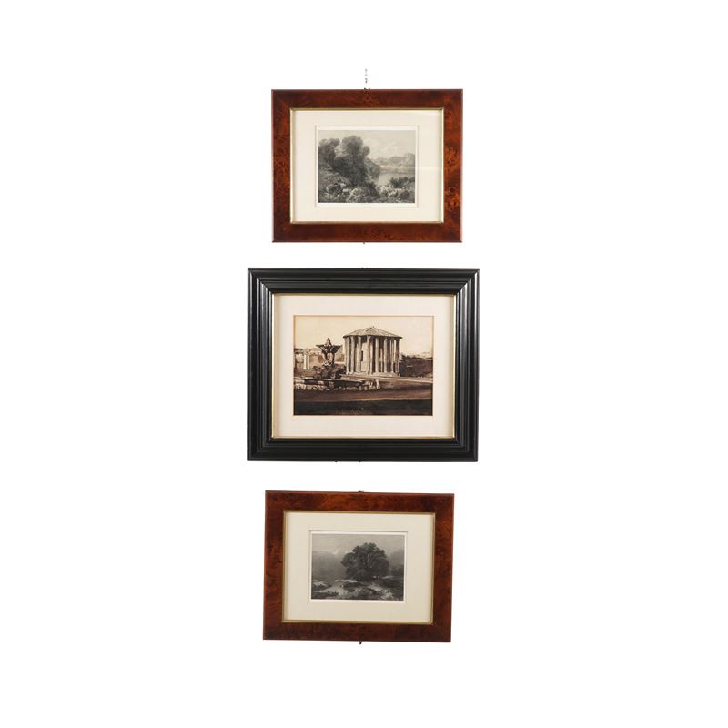 Incisore del XIX secolo Coppia di paesaggi  - Auction Antiques - Cambi Casa d'Aste