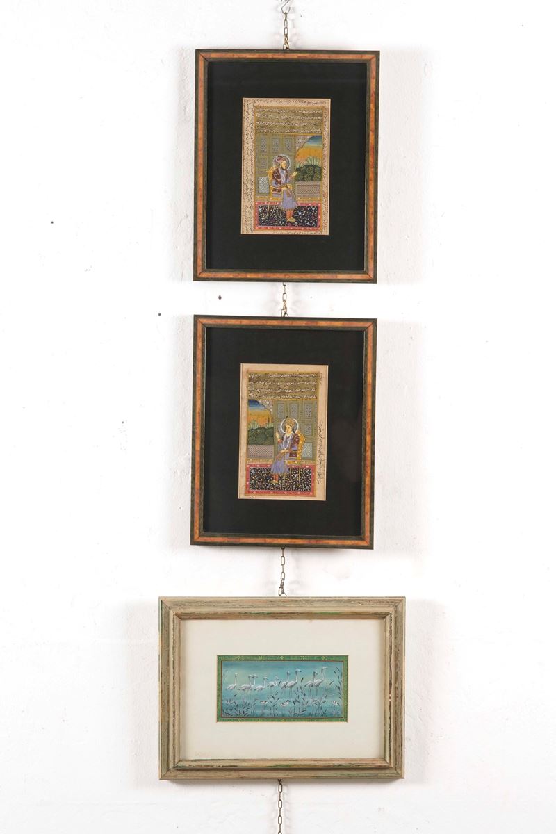 Coppia di stampe persiane colorate  - Asta Antiquariato - Cambi Casa d'Aste