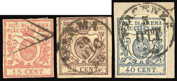 PARMA 1857/59 - Terza emissione, serie completa (9/11)