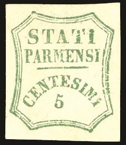PARMA - GOVERNO PROVVISORIO 1859 - 5 cent. verde azzurro (12)