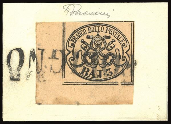 PONTIFICIO 1852 - 3 baj bruno rosaceo (4b)