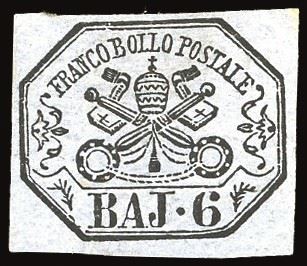 PONTIFICIO 1864 - 6 baj grigio lilla (7A)