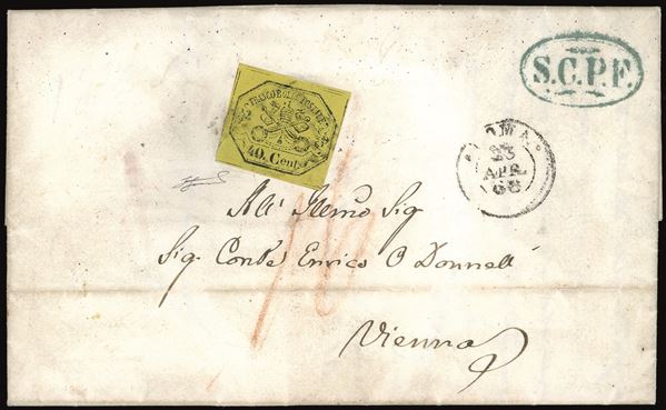 PONTIFICIO 1868 - 40 cent. giallo (19)
