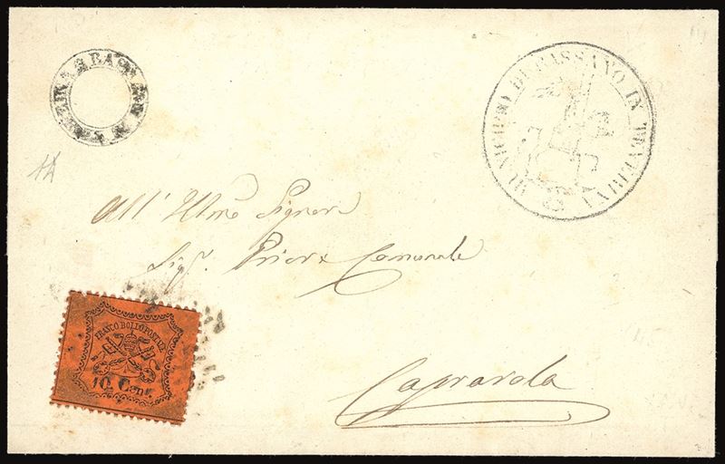 PONTIFICIO - ANNULLAMENTI BASSANO IN TEVERINA, 2 C s.d. punti 12 - 10 cent. (26)  - Auction Philately - Cambi Casa d'Aste