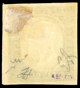 Sardegna 1854 - 5 Cent. Verde Scuro, Non Emesso (10a)