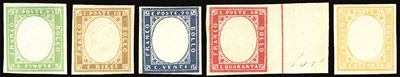 Sardegna 1863 - 5 Cent., 10 Cent., 20 Cent., 40 Cent. e 80 Cent.