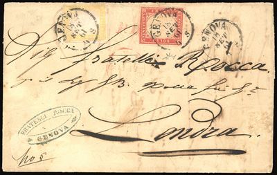 Sardegna 1861 - 80 Cent. Giallo Limone Olivastro, Piccolo Difetto nel Margine Destro, 40 Cent. Ro...