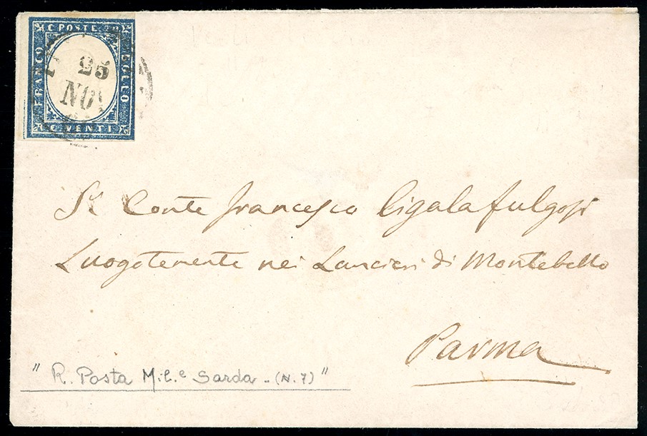 Sardegna Posta Militare 1860 - 20 Cent. IV Emissione di Sardegna (15c)