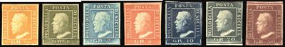 Sicilia 1859 - L'emissione Completa di 7 Valori nelle Tavole Più Comuni (1,5,6,11,12,13,14)