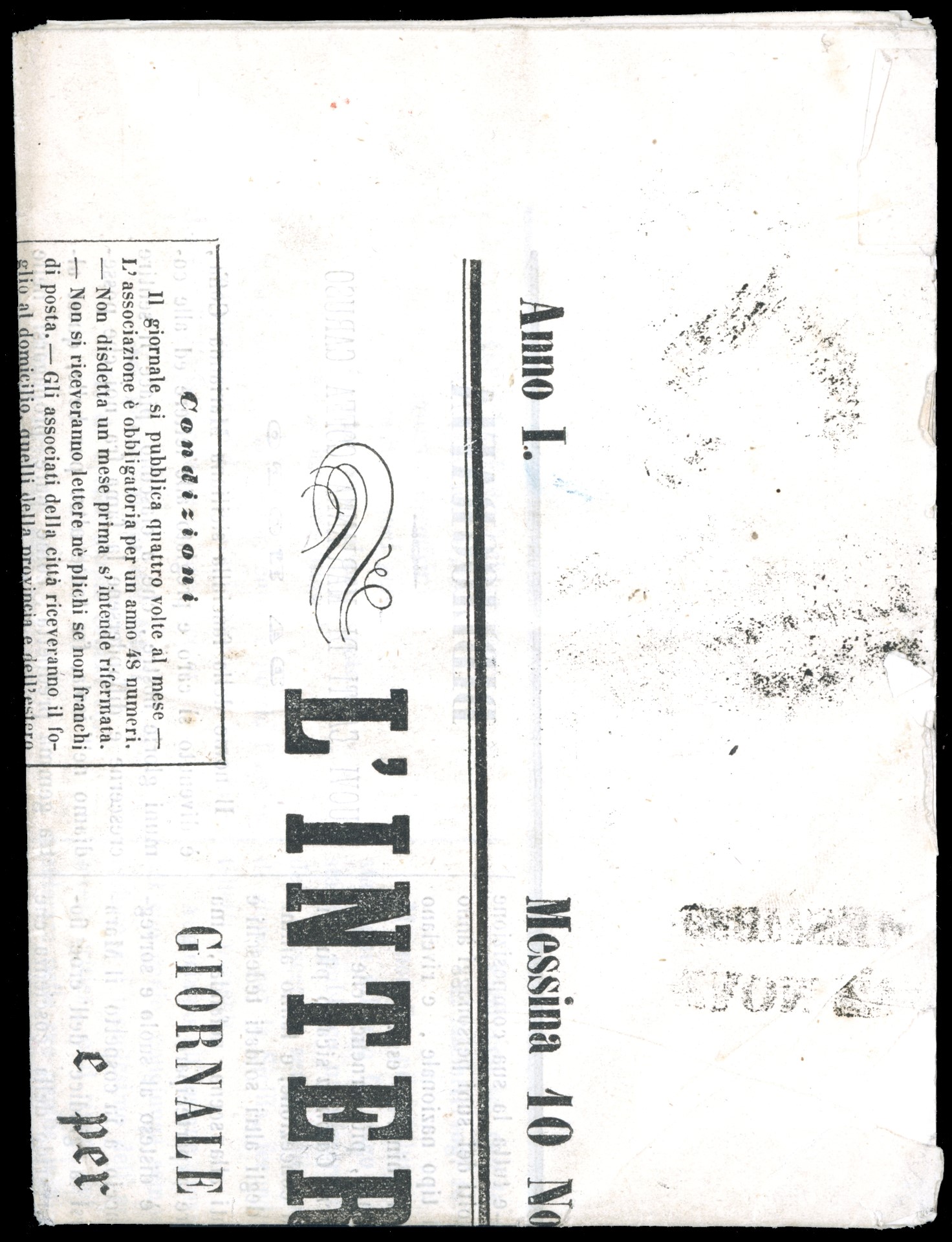 Sicilia 1859 - 1/2 Grano Arancio Scuro, i Tavola, Carta di Napoli (1e)