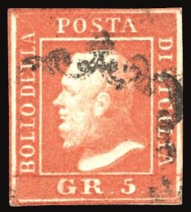 SICILIA 1859 - 5 grana vermiglio, II tavola (11)