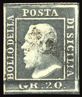 SICILIA 1859 - 20 grana grigio ardesia, posiz. 66 (13)