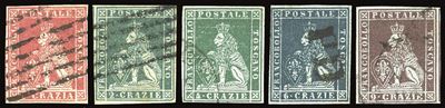 Toscana 1851 - 1 Crazia, 2 Crazie, 4 Crazie, 6 Crazie, 9 Crazie, i Emissione (4,5,6,7,8b)