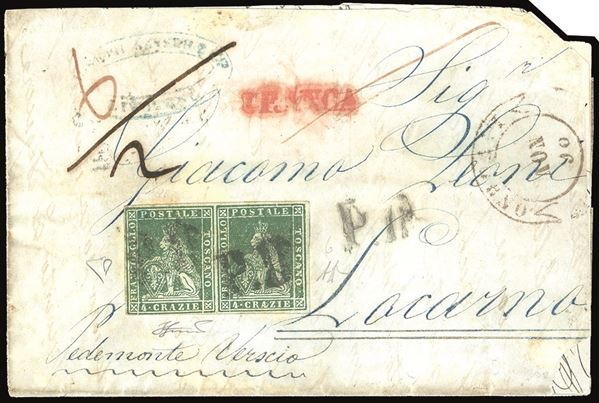 TOSCANA 1851 - 4  crazie verde su grigio (6), coppia