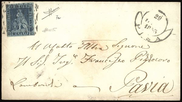 TOSCANA 1853 - 6 crazie indaco su azzurro (7a)