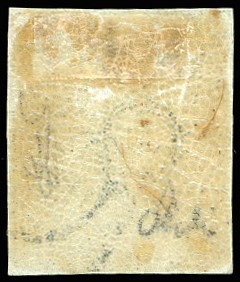 Toscana 1851 - 6 Crazie Grigio Scuro su Grigio, Varietà di Clichè (7f)