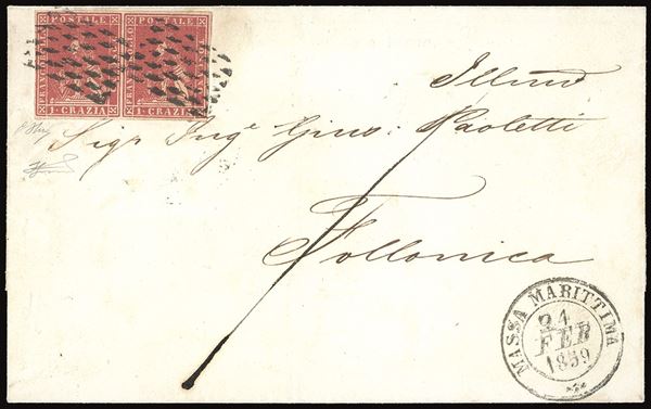 TOSCANA 1859 - 1 crazia carminio, II emissione (12)