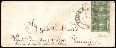Toscana - Governo Provvisorio 1861 - 5 Cent. Verde (18), Coppia