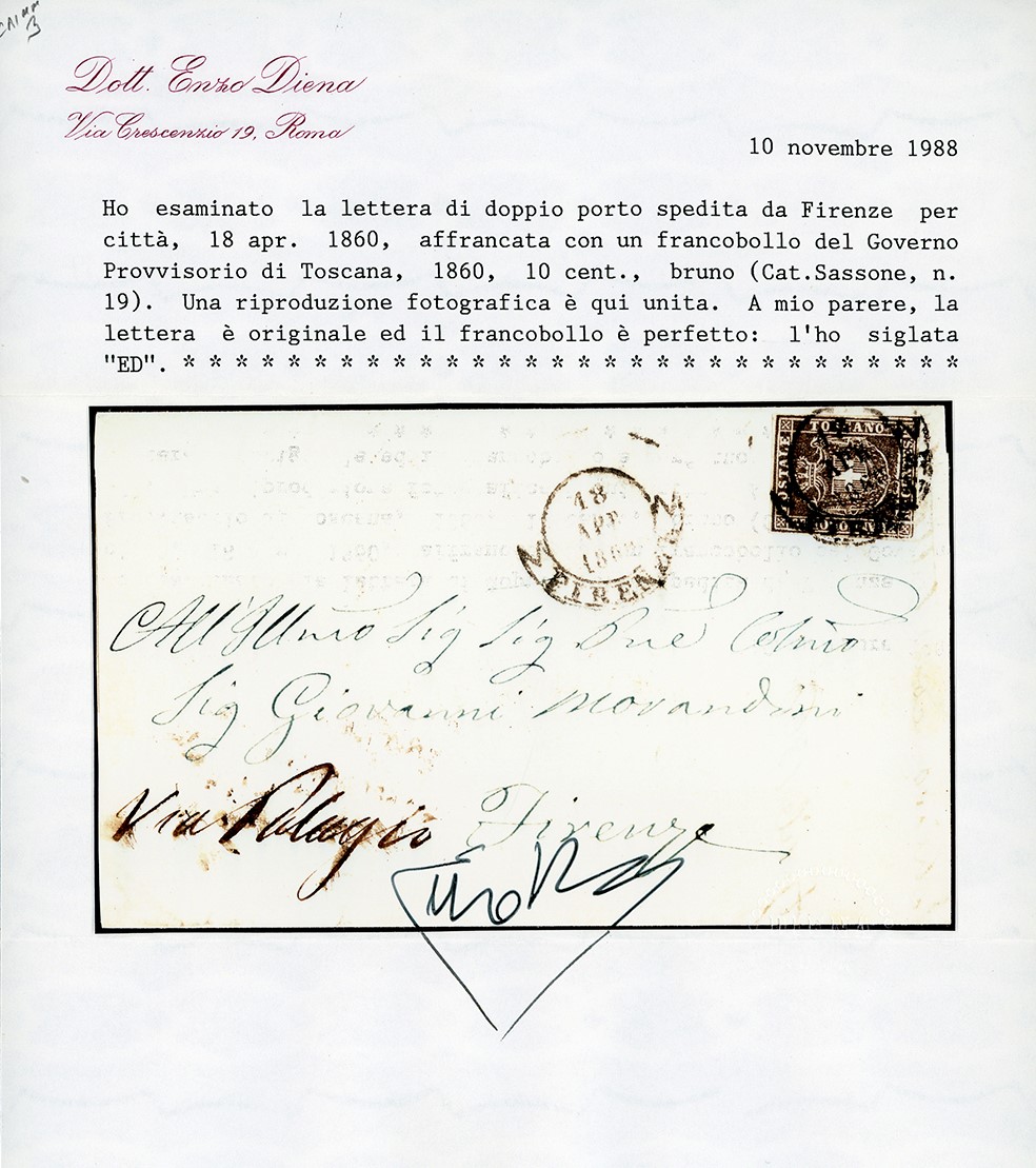 Toscana - Governo Provvisorio 1860 - 10 Cent. Bruno (19)