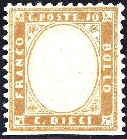 REGNO D'ITALIA 1862 - 10 cent. bistro giallastro (1)