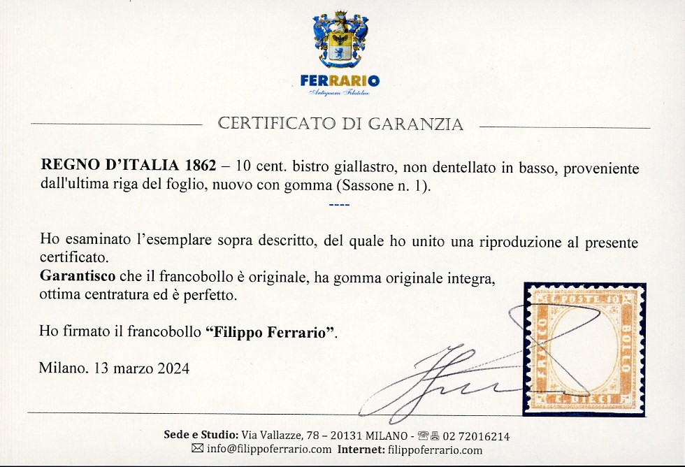 Regno D'italia 1862 - 10 Cent. Bistro Giallastro (1)