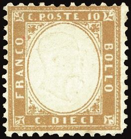 REGNO D'ITALIA 1862 - 10 cent. bistro giallastro (1)