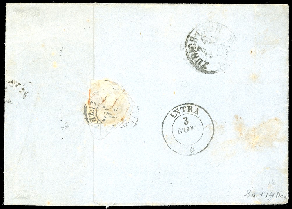 Regno D'italia 1862 - 20 Cent. Indaco con Riflessi Violacei (2a), Separato con le Forbici, in Aff...