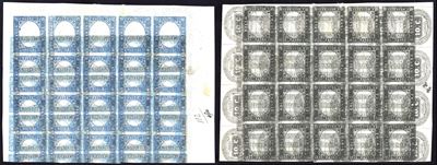 Regno D'italia 1863 - 15 Cent. Azzurro Tipo Sardegna (11), Prova di Avvio di Macchina, Blocco di ...