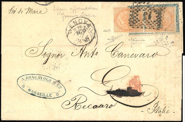 REGNO D'ITALIA 1871 - 20 cent. Cerere di Francia (Unificato 37), coppia